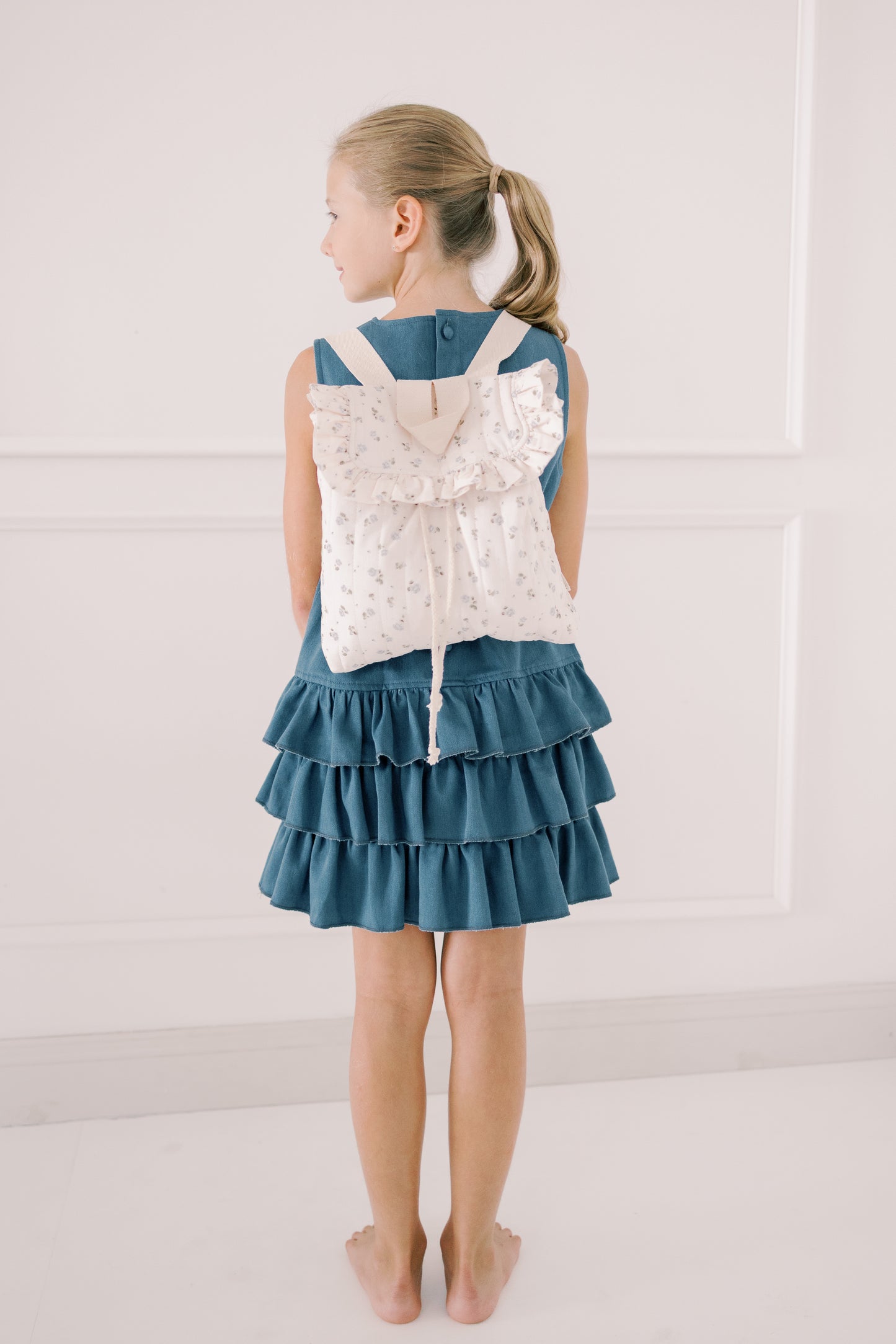 Eloise Quilted Backpack | Vintage Petite Blue