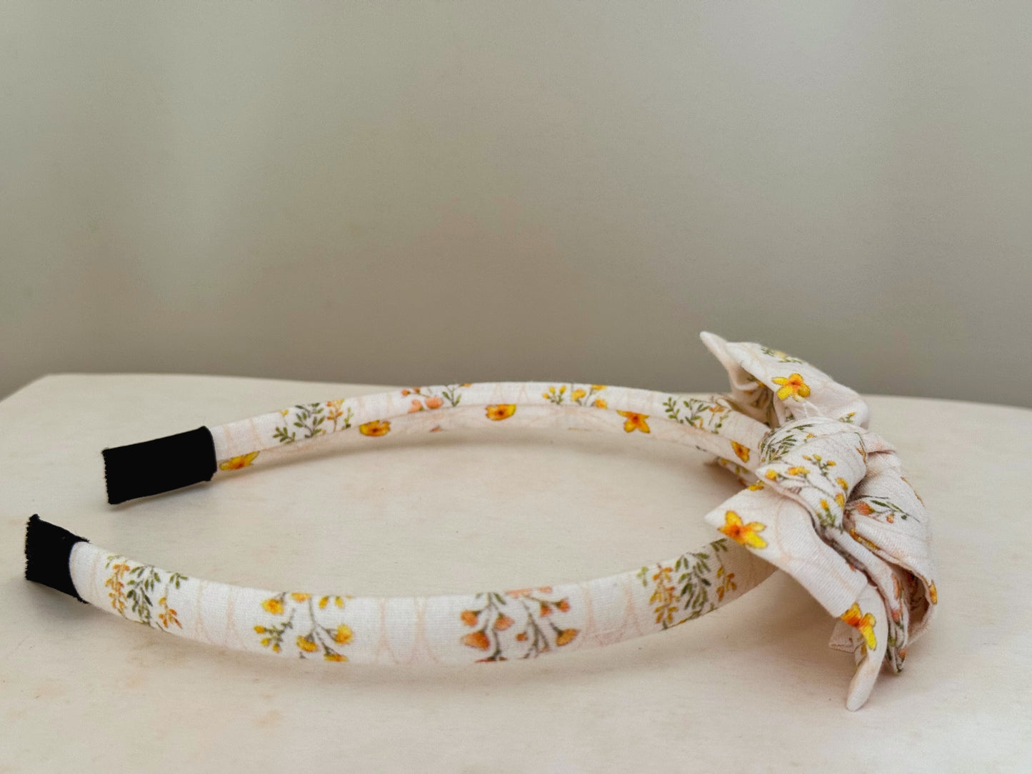 Three Little Bows Headband- Golden Blossom