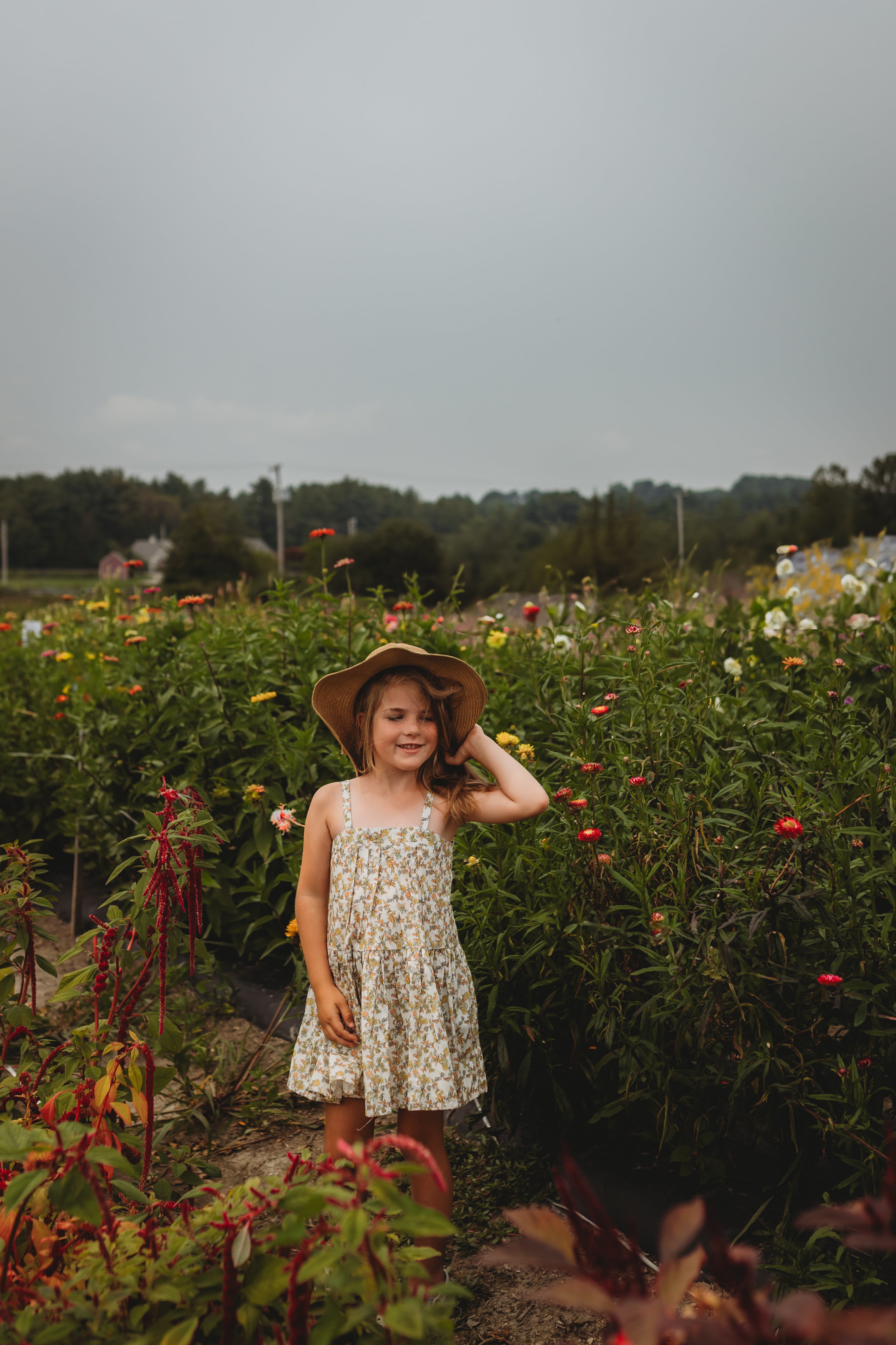 Hikari Pintuck Dress- Mustard Sage Blossom