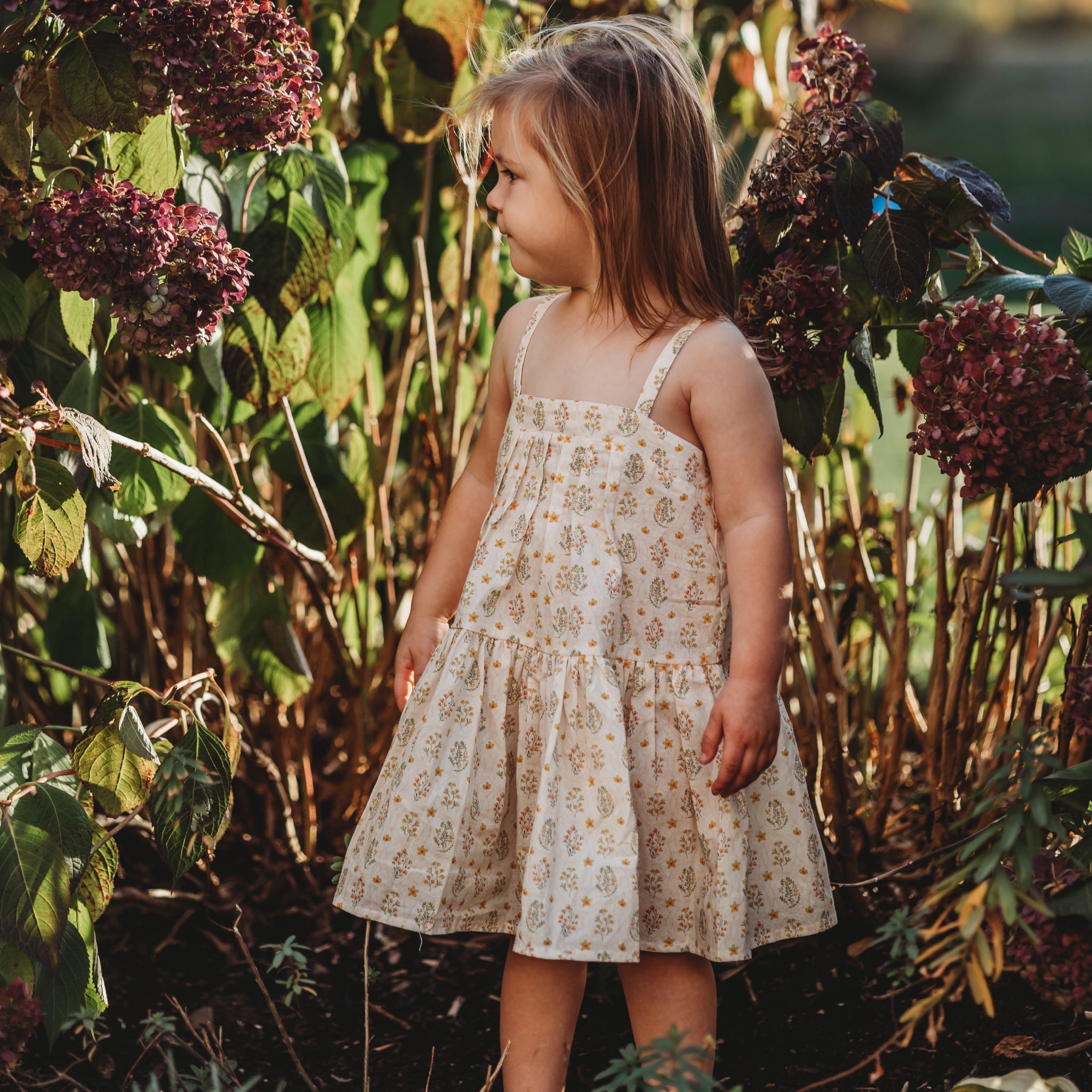 Hikari Pintuck Dress-Sunny Blossom Field