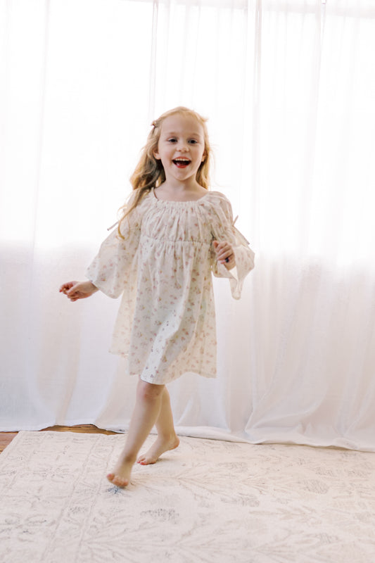 Kennedi Dress | Spring Petal |Bell Sleeve