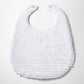 White textured bib on a white background