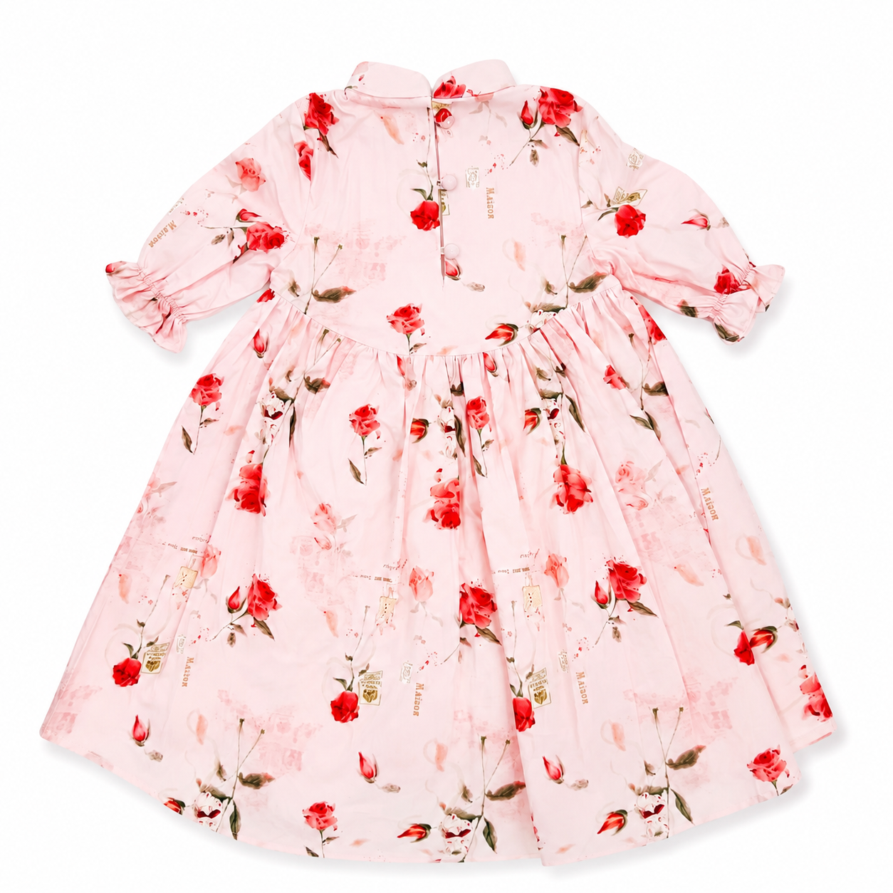 Pink floral dress on a white background