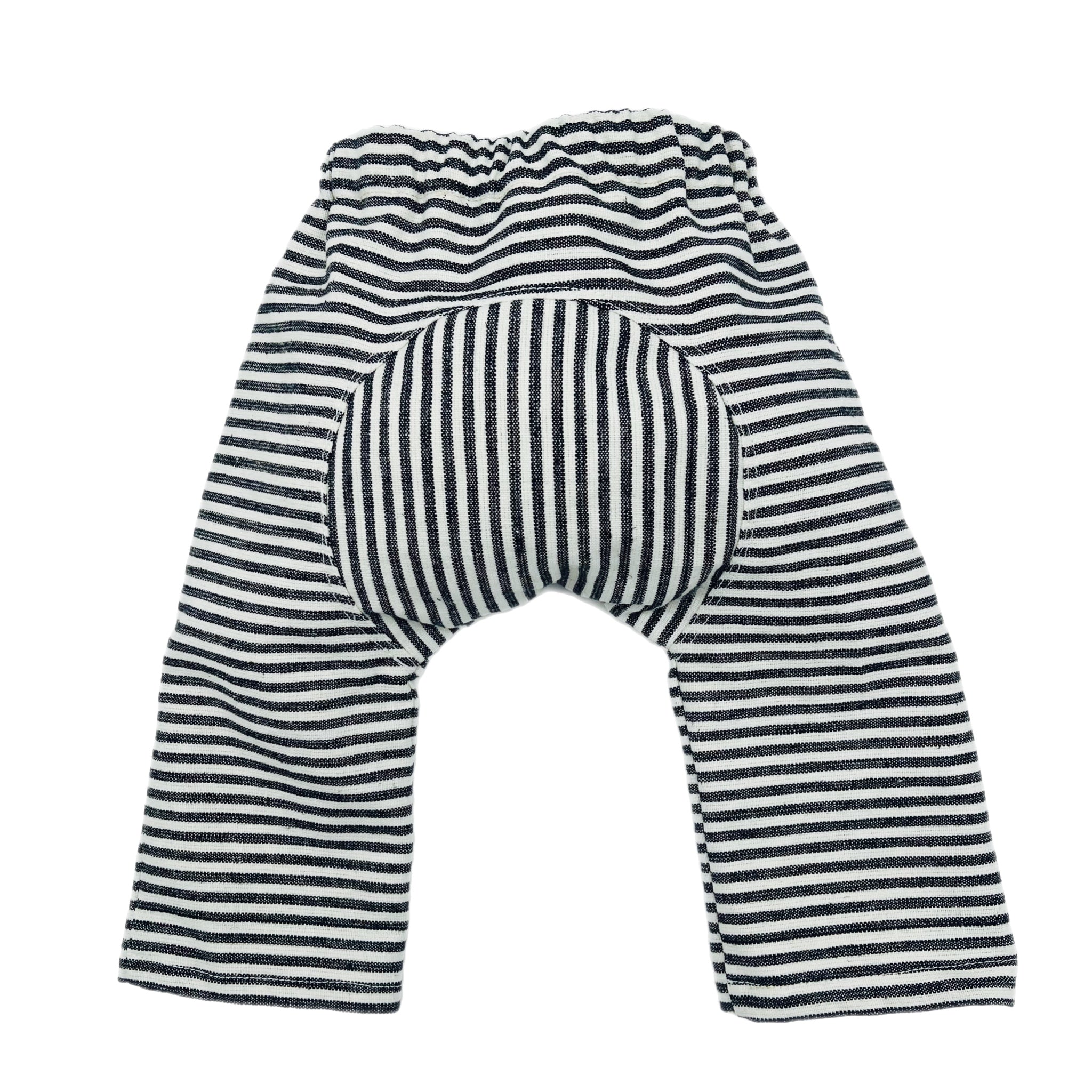 Linen Gusset Pant-Black Stripes