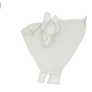 Elephant Lovey Security Blanket- Pearl