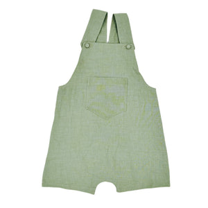 YaaYaa Overall Shorts-Sage Green