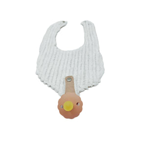 French Clay Linen Pacifier & Teething Ring Bib