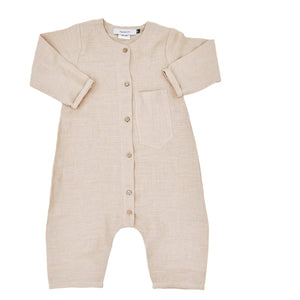Linen Playsuit- French Clay